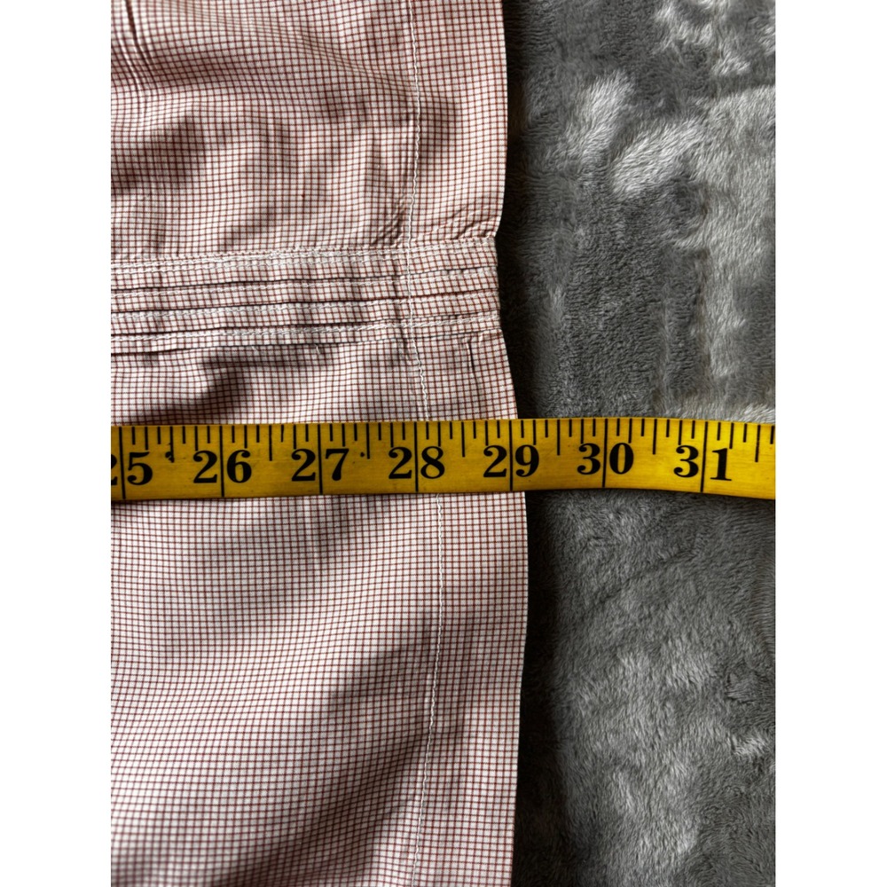 San Cristobal Mens Guayabera Shirt Large Terracotta Check Embroidered Cotton L - Picture 7 of 8